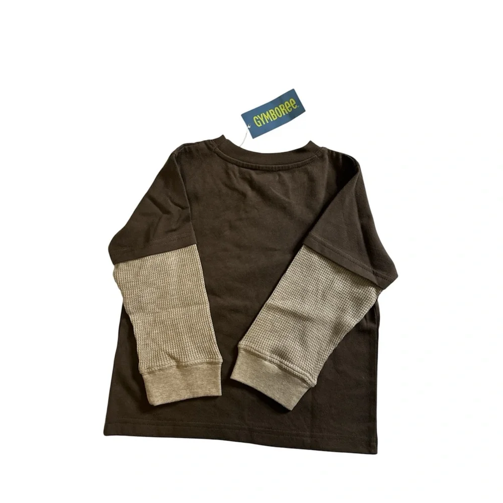 Gymboree 2T Walrus Long Sleeve Shirt Brown Layered Waffle Thermal Arctic 2008